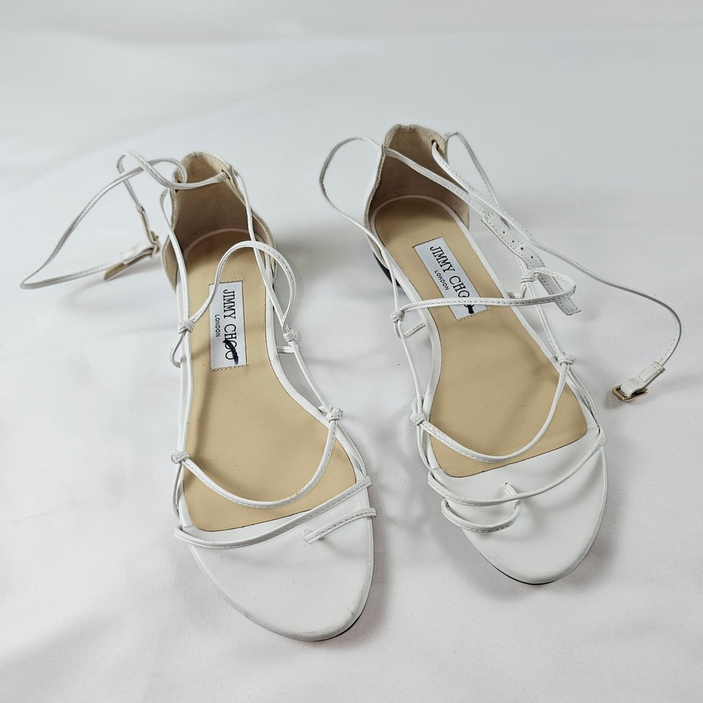 Jimmy Choo Strap Sandles White Sz US5 EU35.5 (minor defects can be polished off)